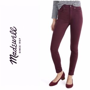 Madewell 10" High-Rise Skinny Jeans, Wine